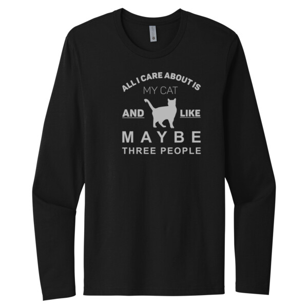 AlI I Care About Is My Cat Gray - Unisex Premium Cotton Long Sleeve T-Shirt Thumbnail