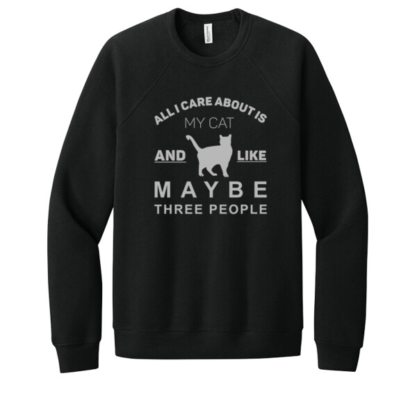 AlI I Care About Is My Cat Gray - Unisex Premium Fleece Crew Sweatshirt Thumbnail