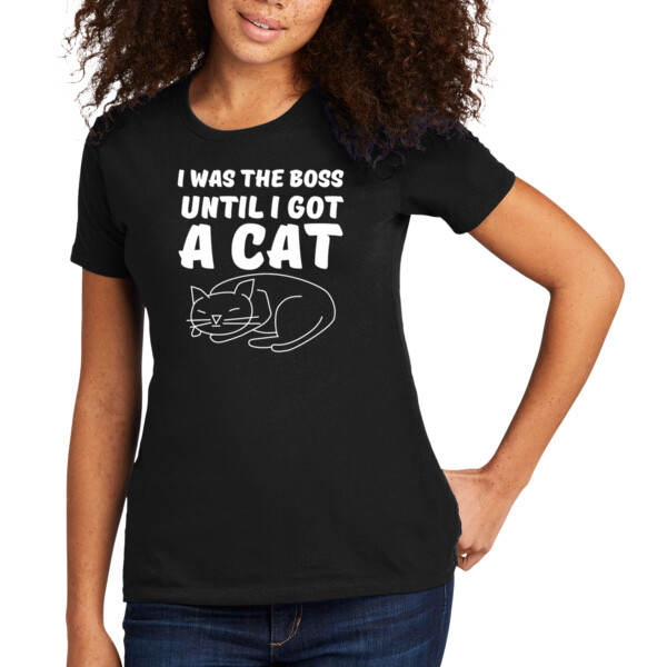 I Was The Boss White - Women's Premium Cotton T-Shirt Thumbnail