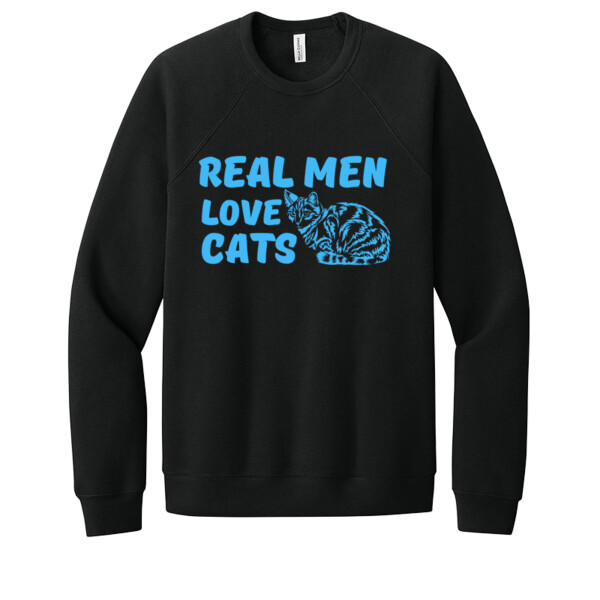 Real Men Love Cats Carolina Blue - Unisex Premium Fleece Crew Sweatshirt Thumbnail