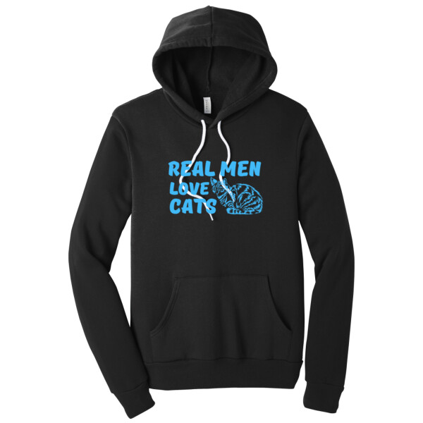 Real Men Love Cats Carolina Blue - Unisex Premium Fleece Pullover Hoodie Thumbnail