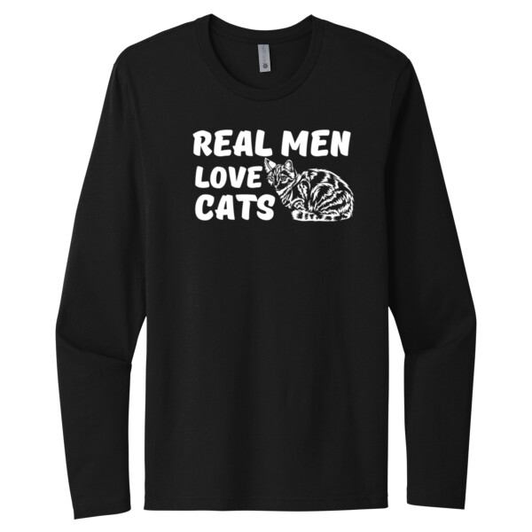 Real Men Love Cats White - Unisex Premium Cotton Long Sleeve T-Shirt Thumbnail
