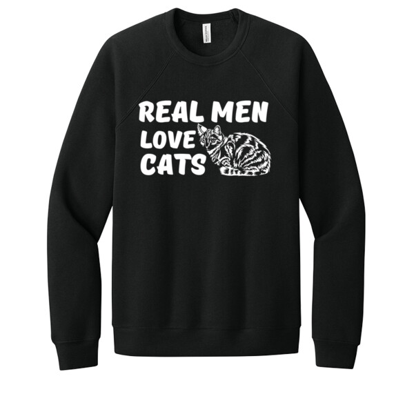 Real Men Love Cats White - Unisex Premium Fleece Crew Sweatshirt Thumbnail