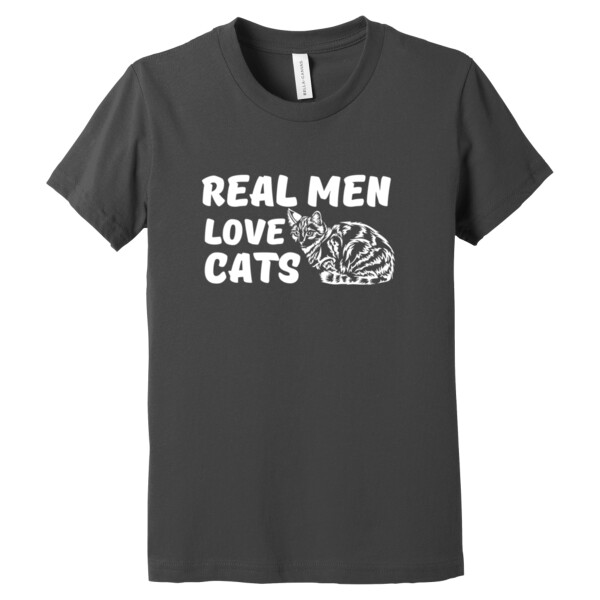 Real Men Love Cats White - Youth Premium Cotton T-Shirt Thumbnail