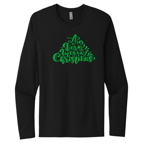 A Very Merry Christmas Green - Unisex Premium Cotton Long Sleeve T-Shirt Thumbnail