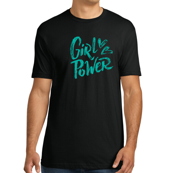 Girl Power Aqua - Unisex Premium Cotton T-Shirt Thumbnail