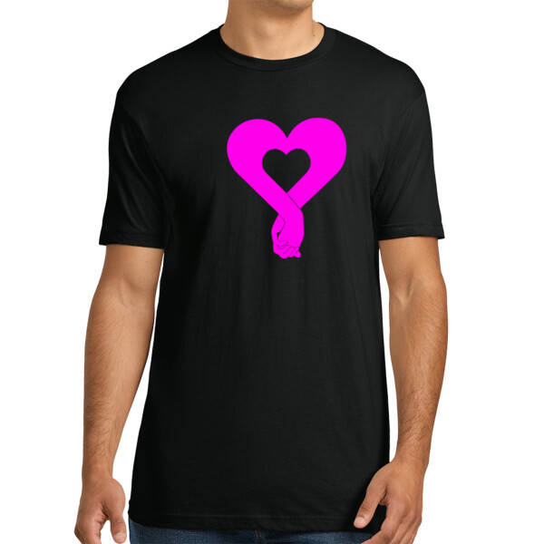 Heart Hands Pink - Unisex Premium Cotton T-Shirt Thumbnail