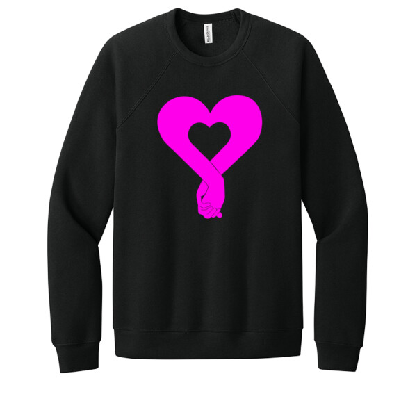 Heart Hands Pink - Unisex Premium Fleece Crew Sweatshirt Thumbnail