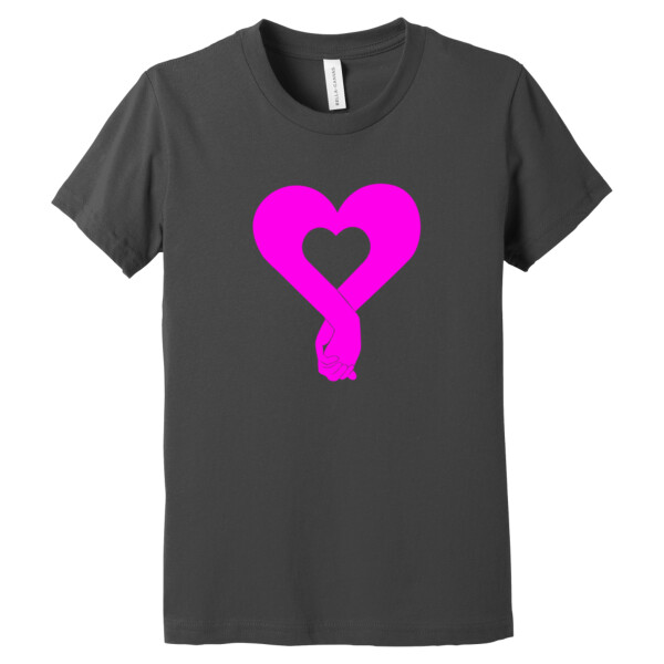 Heart Hands Pink - Youth Premium Cotton T-Shirt Thumbnail