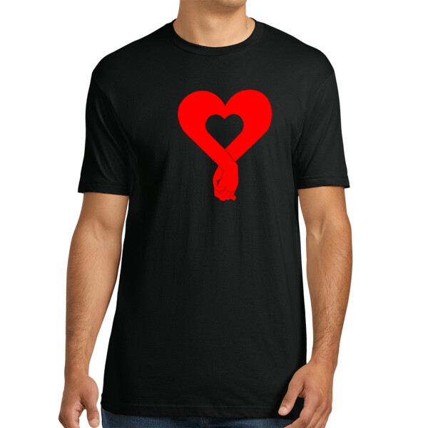 Heart Hands Red - Unisex Premium Cotton T-Shirt Thumbnail