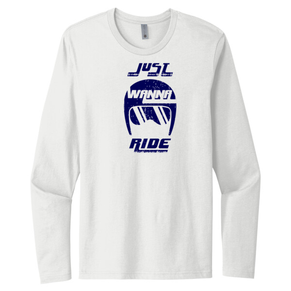 Just Wanna Ride Navy - Unisex Premium Cotton Long Sleeve T-Shirt Thumbnail
