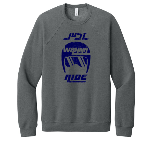 Just Wanna Ride Navy - Unisex Premium Fleece Crew Sweatshirt Thumbnail