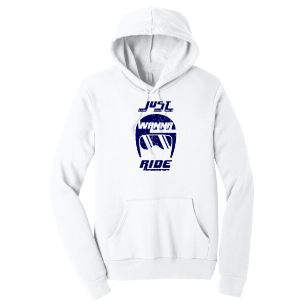Just Wanna Ride Navy - Unisex Premium Fleece Pullover Hoodie Thumbnail