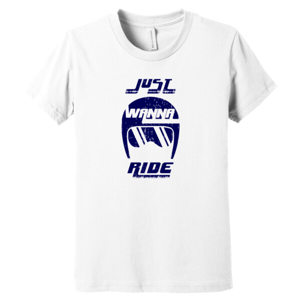 Just Wanna Ride Navy - Youth Premium Cotton T-Shirt Thumbnail