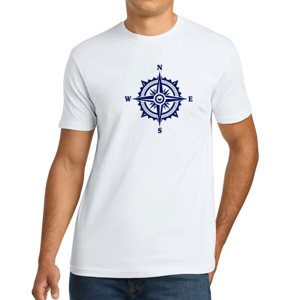 Nautical Sign 1 Navy - Unisex Premium Cotton T-Shirt Thumbnail