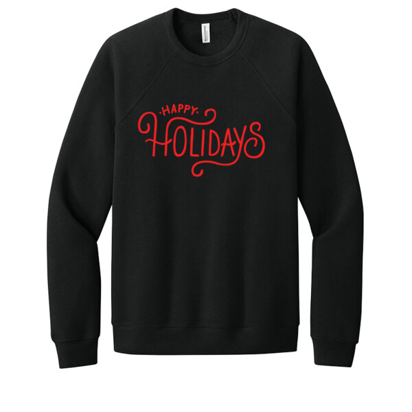 Happy Holidays Red - Unisex Premium Fleece Crew Sweatshirt Thumbnail
