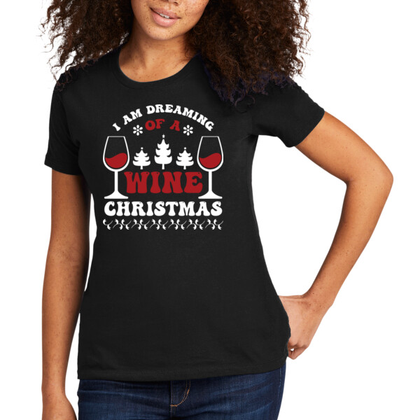 Wine Christmas - Women's Premium Cotton T-Shirt Thumbnail
