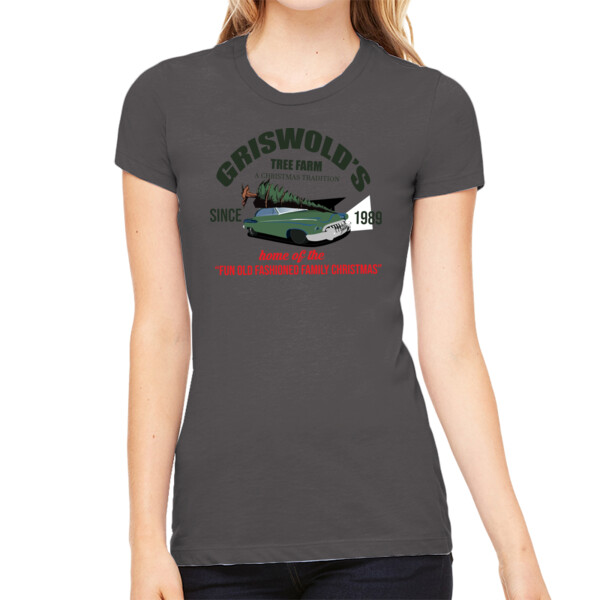Griswolds Tree Farm - Women's Premium Cotton Slim Fit T-SHirt Thumbnail