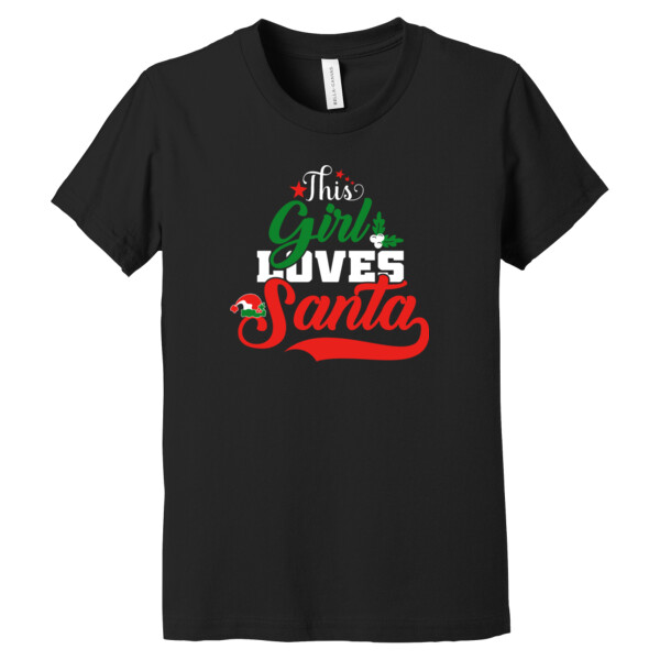 This Girl Loves Santa - Youth Premium Cotton T-Shirt Thumbnail