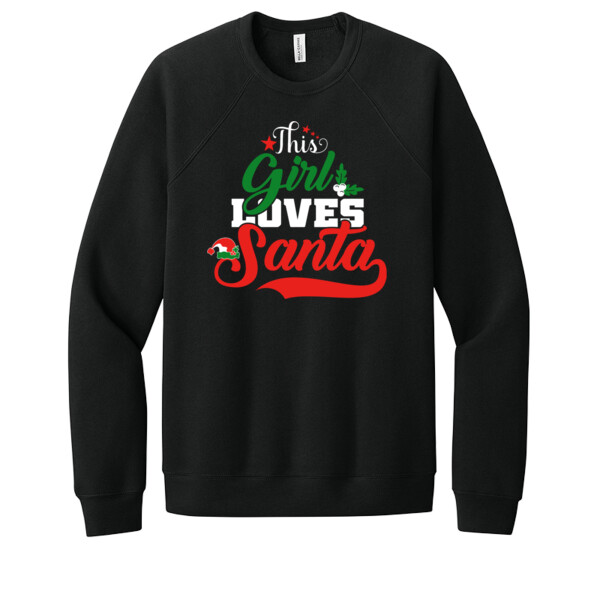This Girl Loves Santa - Unisex Premium Fleece Crew Sweatshirt Thumbnail