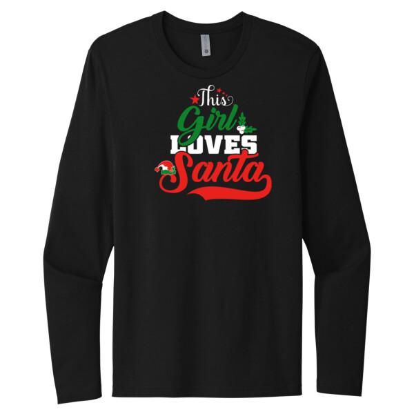 This Girl Loves Santa - Unisex Premium Cotton Long Sleeve T-Shirt Thumbnail