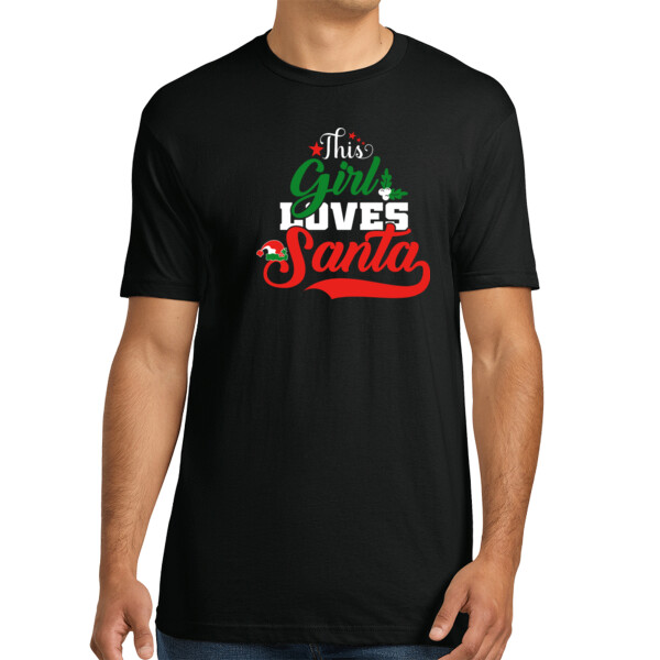 This Girl Loves Santa - Unisex Premium Cotton T-Shirt Thumbnail