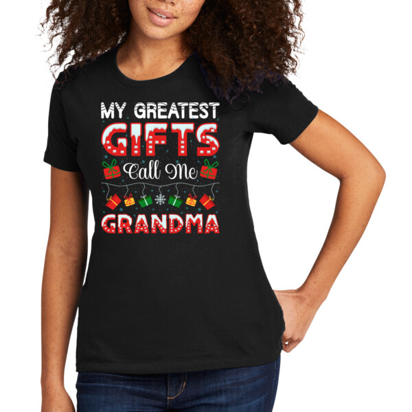 Christmas Grandma - Women's Premium Cotton T-Shirt Thumbnail