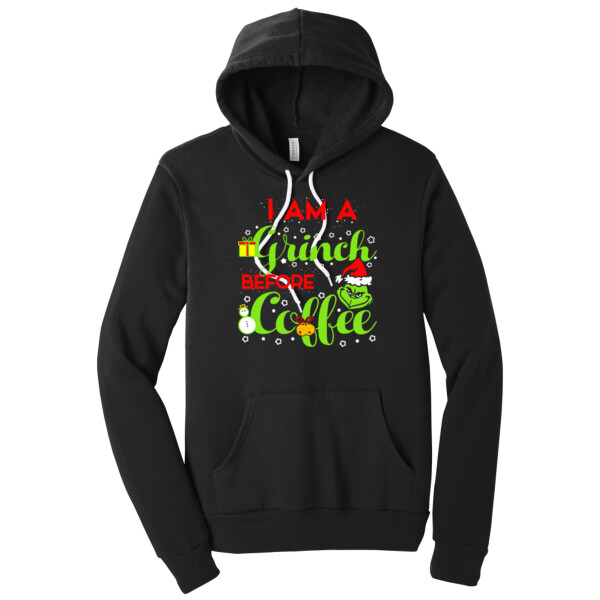 Grinch Before Coffee - Unisex Premium Fleece Pullover Hoodie Thumbnail