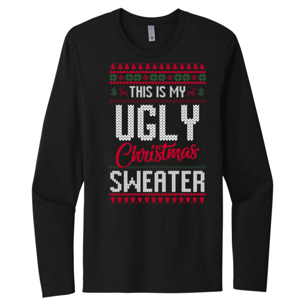 Ugly Christmas Sweater - Unisex Premium Cotton Long Sleeve T-Shirt Thumbnail
