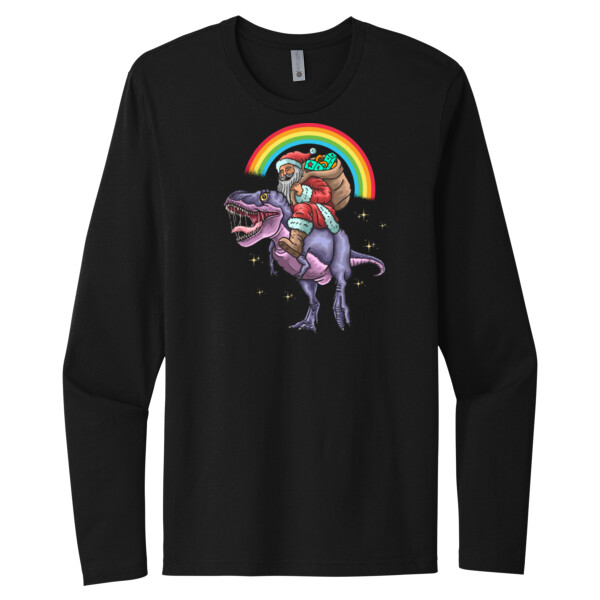 Santasourus - Unisex Premium Cotton Long Sleeve T-Shirt Thumbnail