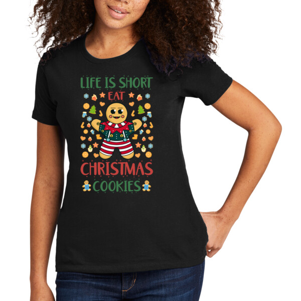 Eat Christmas Cookies - Women's Premium Cotton T-Shirt Thumbnail