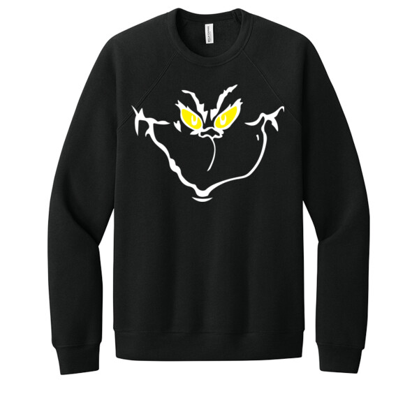 Grinch Face - Unisex Premium Fleece Crew Sweatshirt Thumbnail