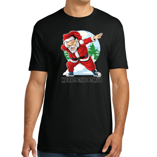 Dabbing Santa  - Unisex Premium Cotton T-Shirt Thumbnail
