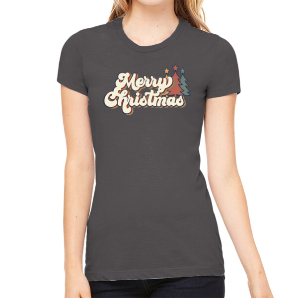 Merry Christmas 1 - Women's Premium Cotton Slim Fit T-SHirt Thumbnail