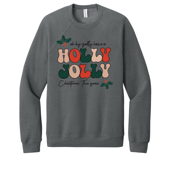 Holly Jolly - Unisex Premium Fleece Crew Sweatshirt Thumbnail