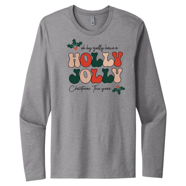 Holly Jolly - Unisex Premium Cotton Long Sleeve T-Shirt Thumbnail