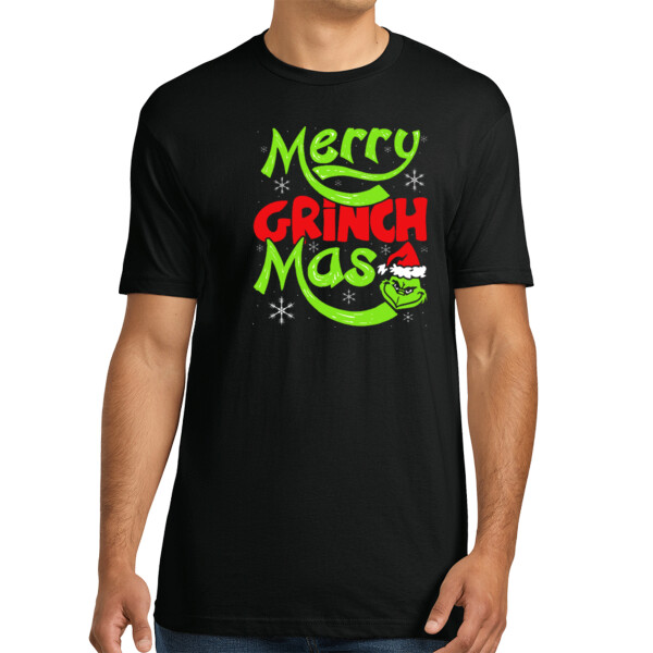 Merry Grinch Mas - Unisex Premium Cotton T-Shirt Thumbnail