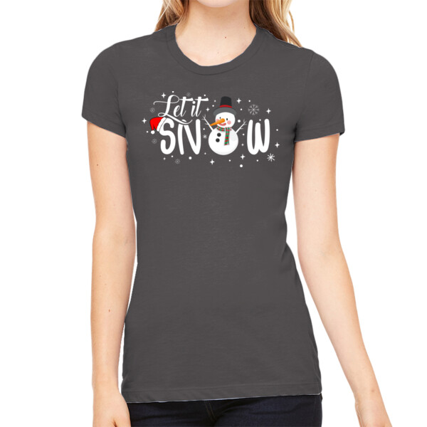 Let it Snow - Women's Premium Cotton Slim Fit T-SHirt Thumbnail