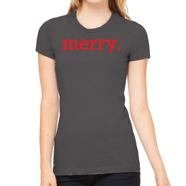 Merry - Women's Premium Cotton Slim Fit T-SHirt Thumbnail