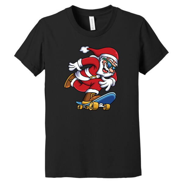 Skateboarding Santa - Youth Premium Cotton T-Shirt Thumbnail