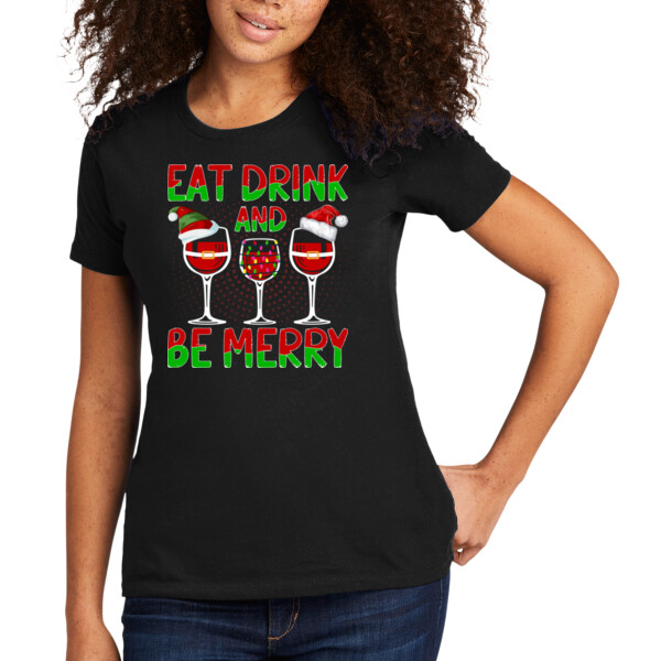 Eat Drink and Be Merry - Women's Premium Cotton T-Shirt Thumbnail