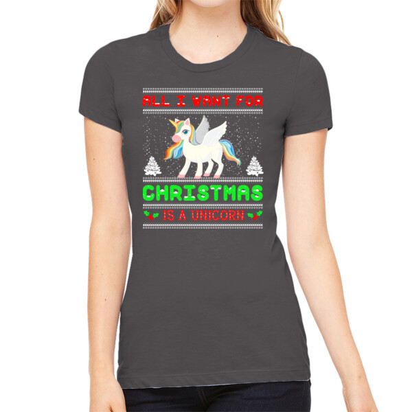I Want a Unicorn - Women's Premium Cotton Slim Fit T-Shirt Thumbnail