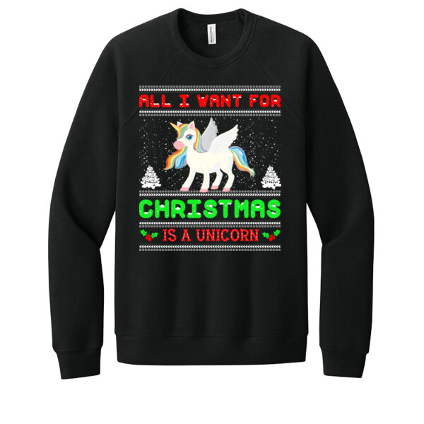 I Want a Unicorn - Unisex Premium Fleece Crew Sweatshirt Thumbnail