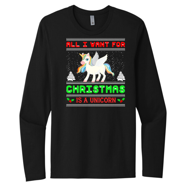 I Want a Unicorn - Unisex Premium Cotton Long Sleeve T-Shirt Thumbnail