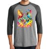 Unisex Tri-Blend 3/4 Sleeve Raglan T-Shirt Thumbnail