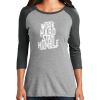 Ladies Tri-Blend 3/4 Sleeve T-Shirt Thumbnail