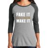 Ladies Tri-Blend 3/4 Sleeve T-Shirt Thumbnail