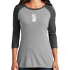 Ladies Tri-Blend 3/4 Sleeve T-Shirt Thumbnail