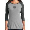 Ladies Tri-Blend 3/4 Sleeve T-Shirt Thumbnail
