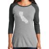 Ladies Tri-Blend 3/4 Sleeve T-Shirt Thumbnail